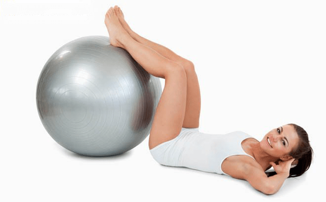 Exercise with exercise ball to cure varicose veins
